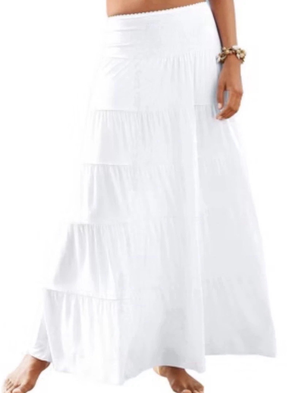 Women’s White Tiered Maxi Skirt Universal Thread XS